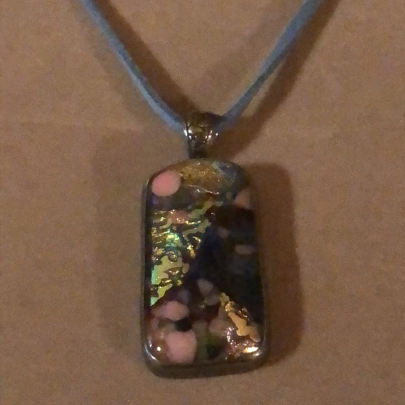 Dichroic Glass & 925 Sterling Pendant - Picture 5 of 11